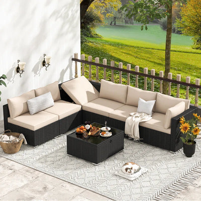 Quadreka 7 Pieces Outdoor Patio Set with Cushions