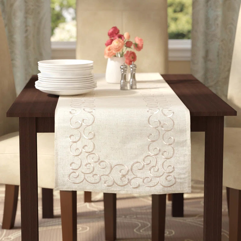 Adelline Embroidered Motif Table Runner