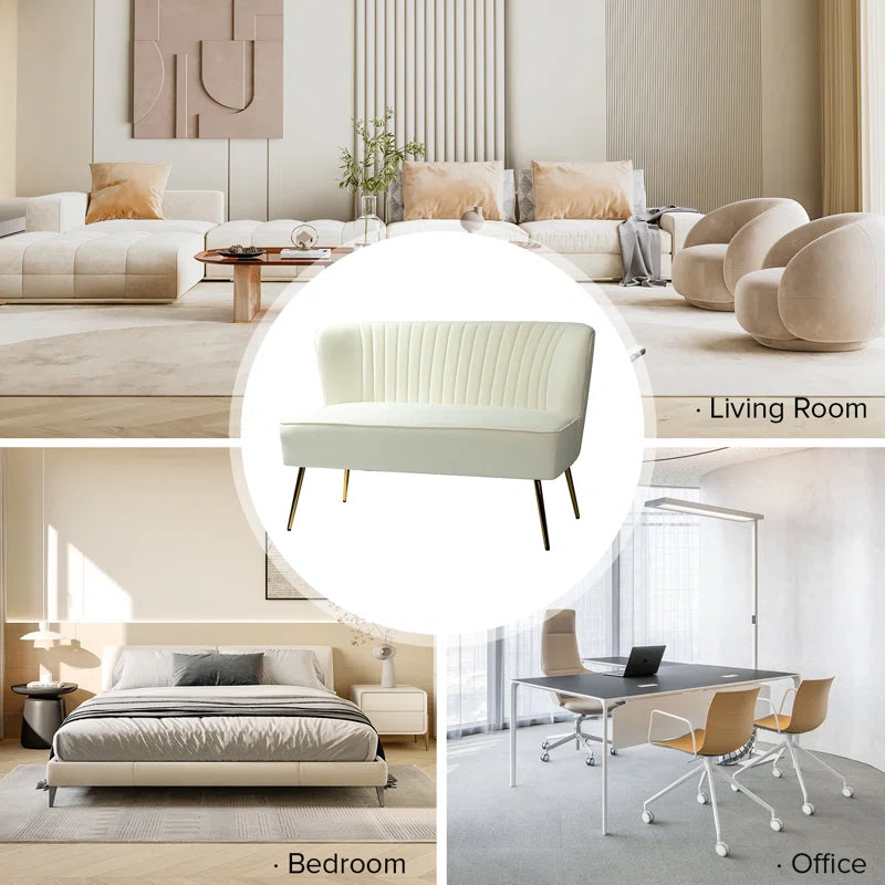 Euclid 47" Velvet 2-Seat Armless Loveseat