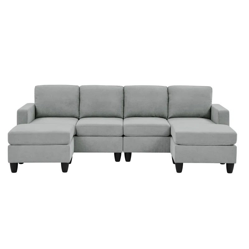 Ranjeeta 101" Wide Modular Sofa & Chaise with Ottoman