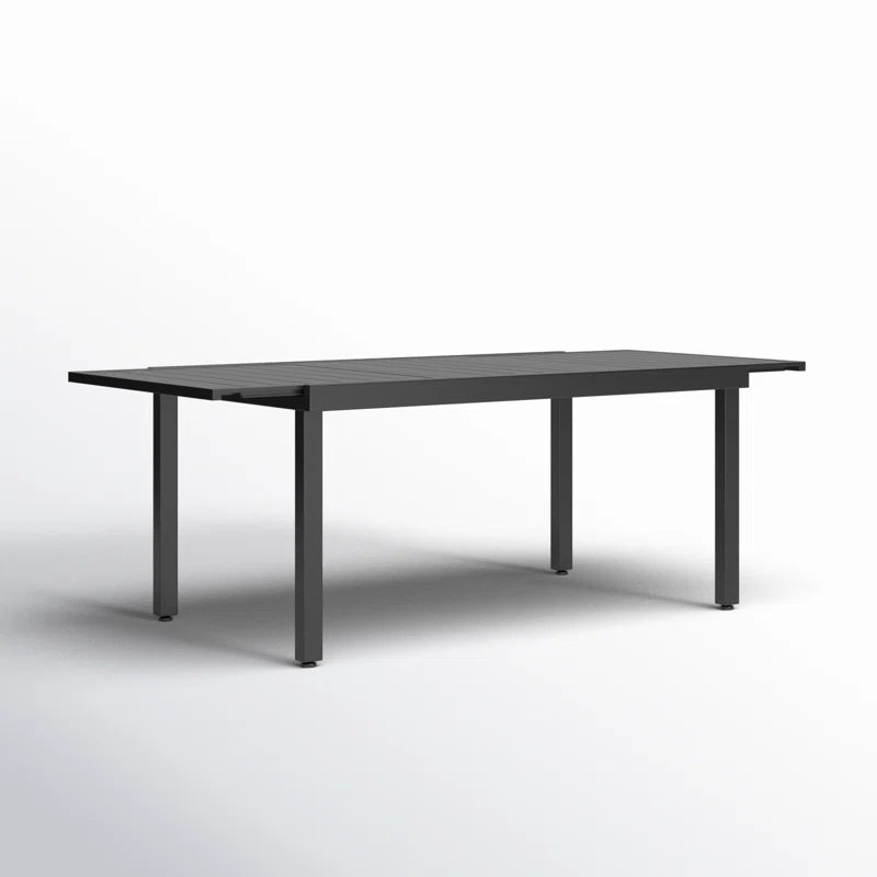 Alyah Extendable Rectangular Steel Outdoor Dining Table