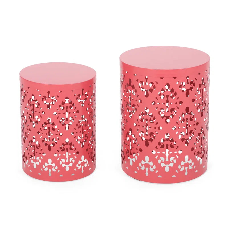 Faliha round Metal Outdoor Side Table