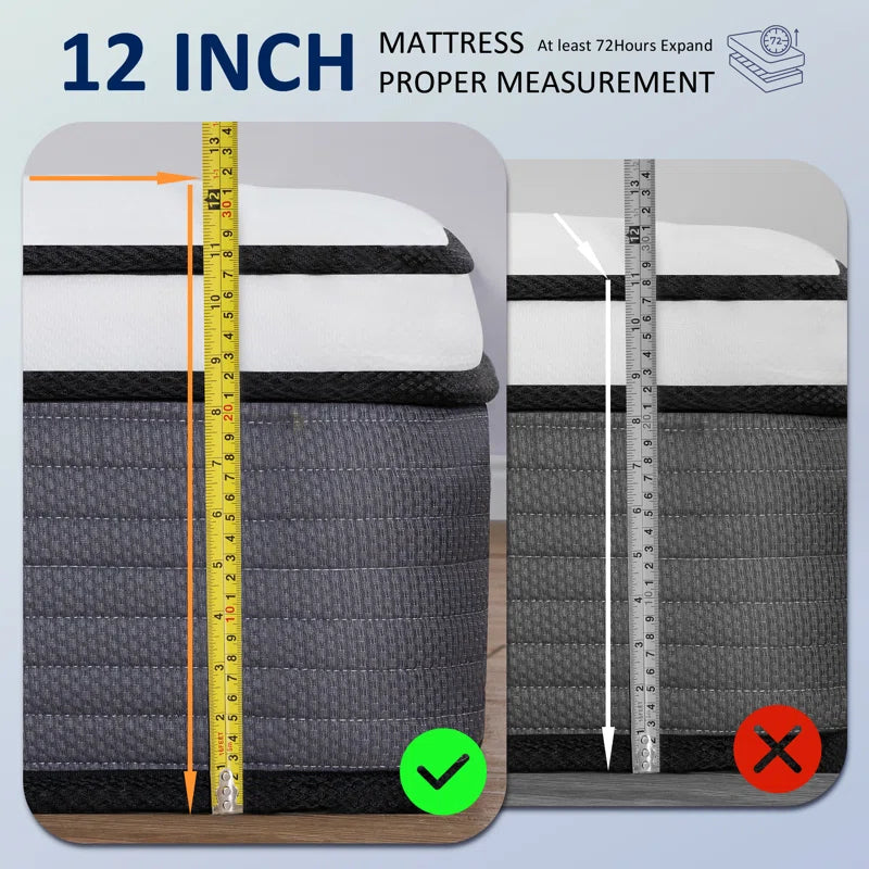Langione Medium Firm Hybrid and Cooling Foam Mattress, Pressure Relief, and Motion Isolation, Certipur-Us, Mattress in a Box
