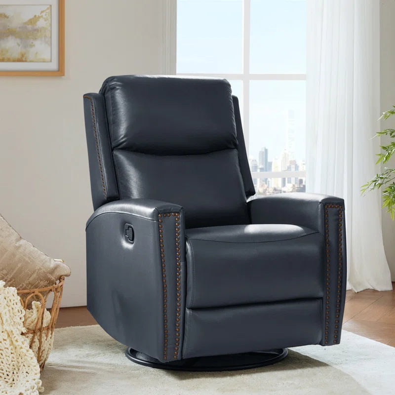 Genuine Leather Swivel Rocker Recliner