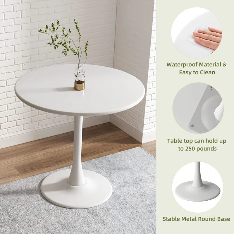 Indars round Metal Base Dining Table