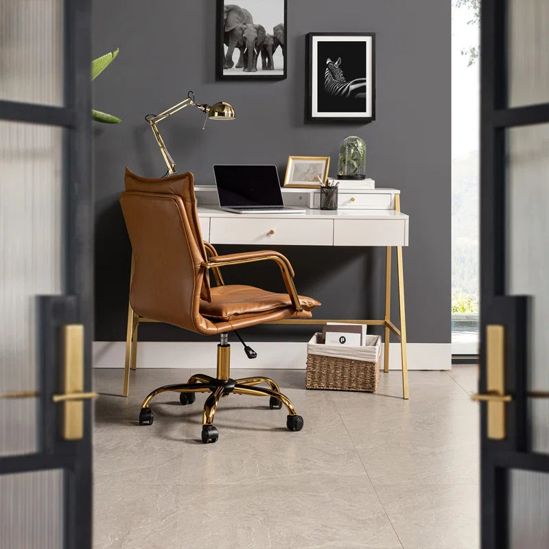 Lundgren Faux Leather Task Chair with Padded Arms
