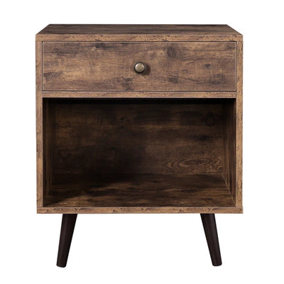 Vansant 1 - Drawer Nightstand with Drawer and Open Compartment, Solid Wood Legs