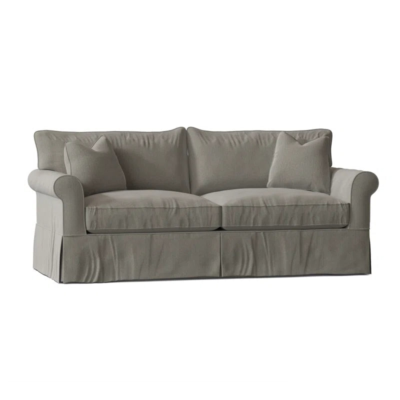 Amari 84" Rolled Arm Slipcovered Sleeper Sofa with Reversible Cushions
