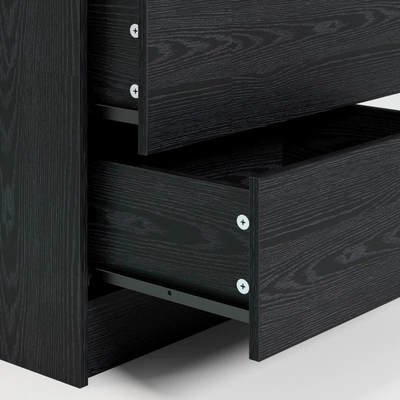 Westerly Modern Style Wooden Nightstand with LED Light and Storage Drawers
