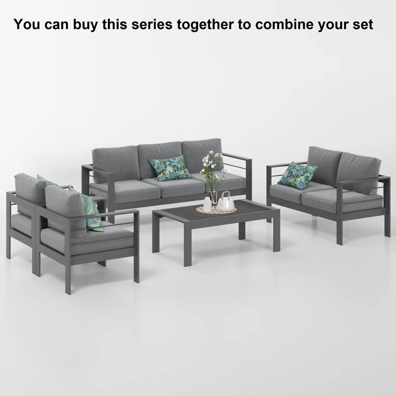 Brandtley Aluminum Patio Sofa