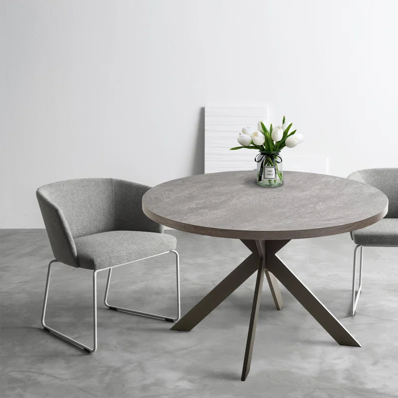 Garrell round Dining Table, Mid-Century round Kitchen Table for 4 Person, Modern Leisure Coffee Table