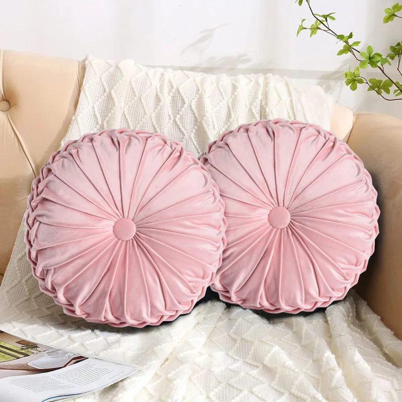 Echo Buttons Velvet Reversible Throw Pillow