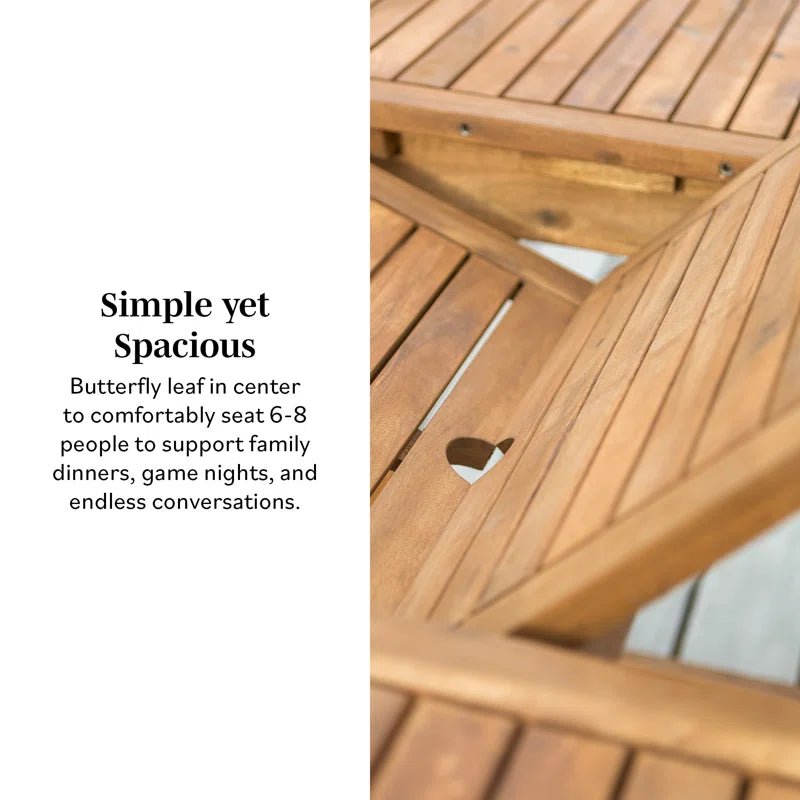 Alfonsi Extendable Acacia Wood Outdoor Dining Table