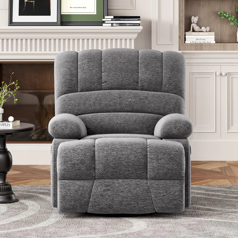 Heald 40.94"W Upholstered Swivel Rocker Recliner