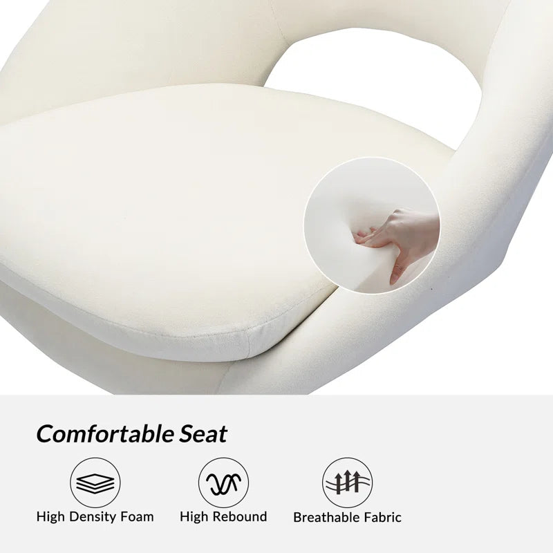 Louise Velvet Modern Task Chair with Ergonomic Design
