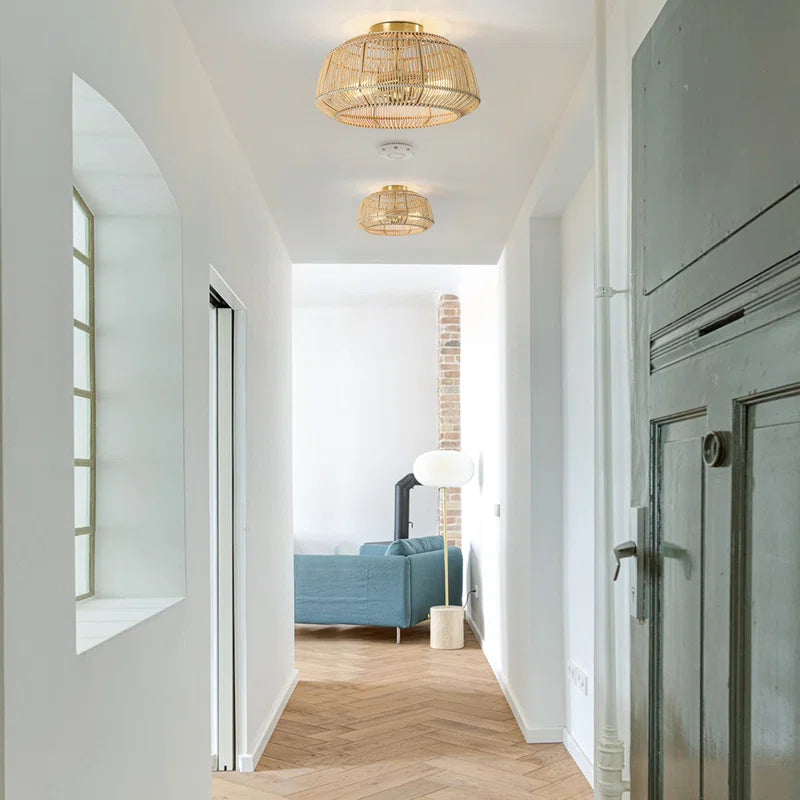 Tamil Rattan Semi Flush Mount