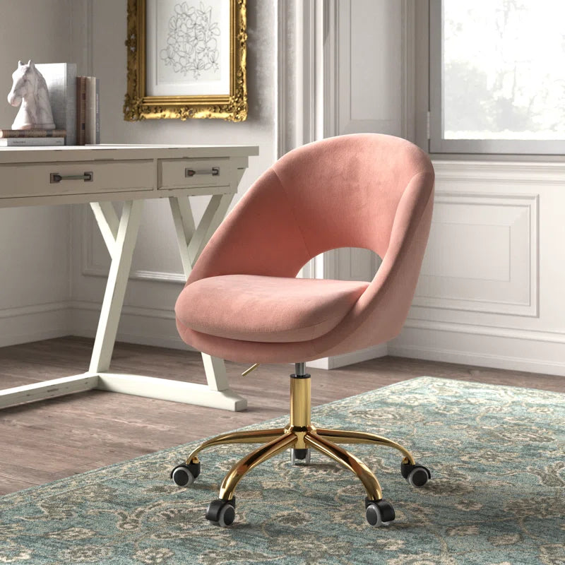 Louise Velvet Modern Task Chair with Ergonomic Design