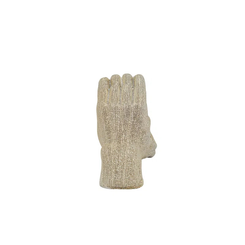 Modern Stoneware Ceramic Hand Heart Decorative Sculpture
