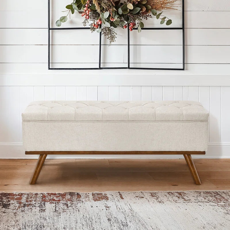 Leaysia Linen Upholstered Storage Bench