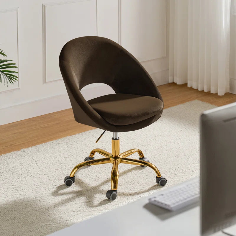 Louise Velvet Modern Task Chair with Ergonomic Design