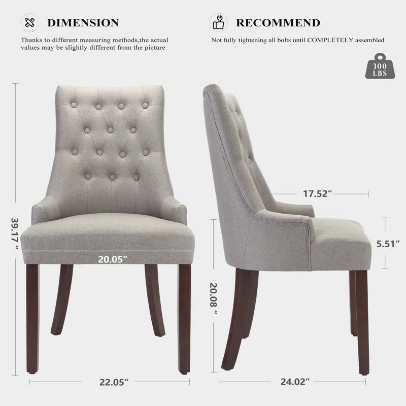 Aalbert Tufted Wing Back Parsons Upholstered Dining Chair Side Chair