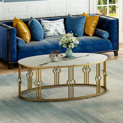 Modern Oval Coffee Table for Living Room, Bedroom