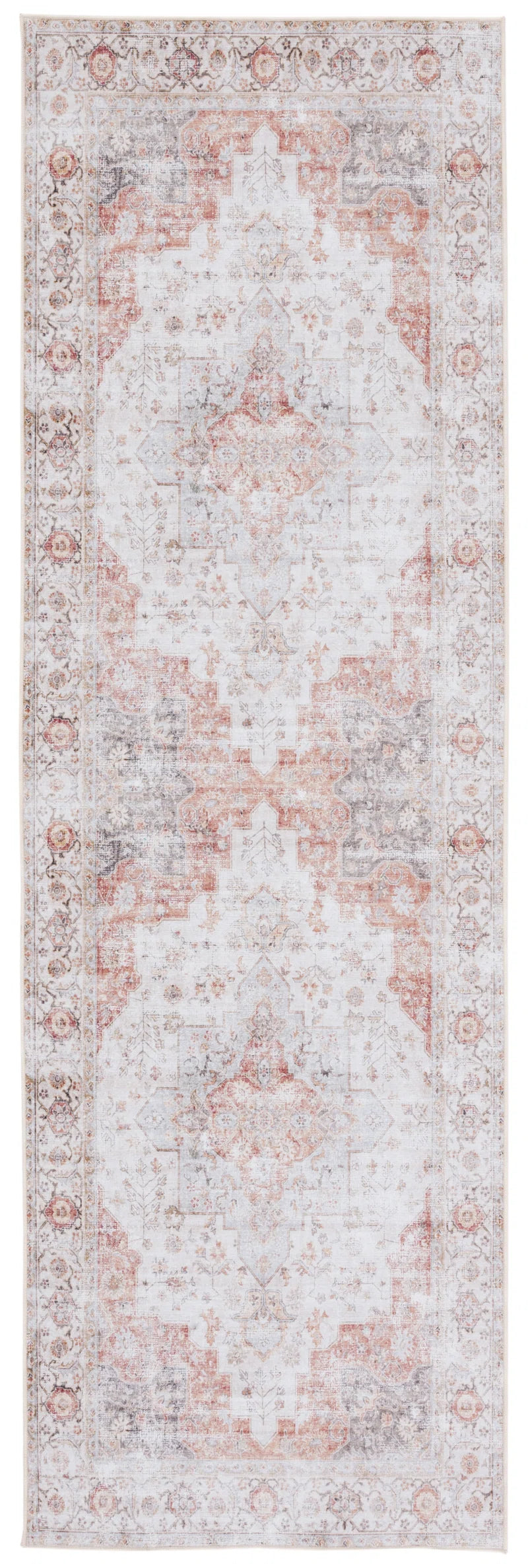 Sonia Oriental Power Loom Light Grey / Rust