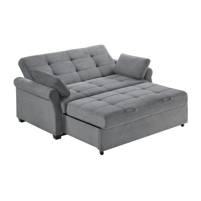 Sabrina 73" Queen Rolled Arm Tufted Back Convertible Sleeper Sofa with Cushions