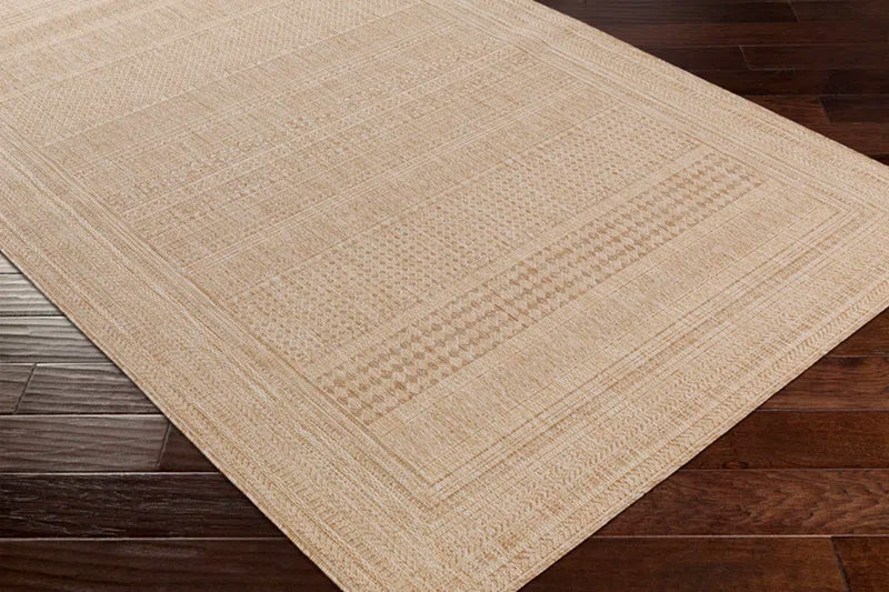 Camar Oriental Indoor/Outdoor Area Rug in Khaki