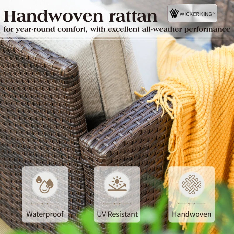 Argyri Stylish Wicker Outdoor Patio Sofa & All-Weather Rattan