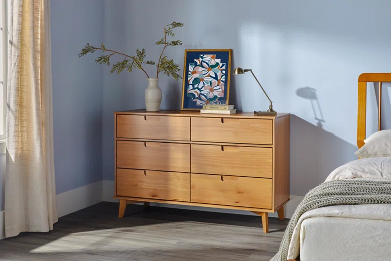 Yarber 6 Drawer Solid Wood Double Dresser