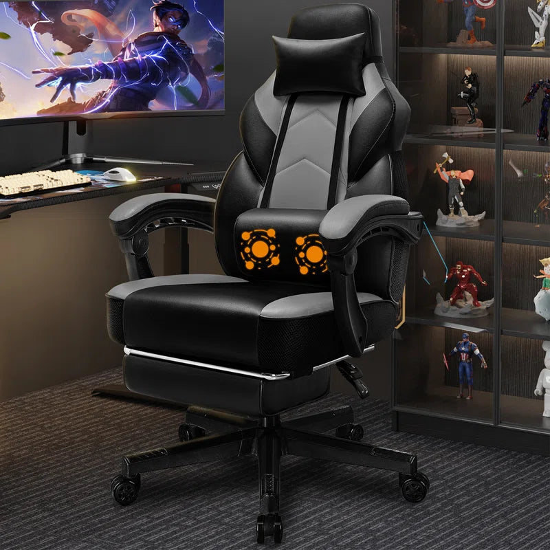 Adjustable Game Chair Swiveling PC & Racing with Footrest