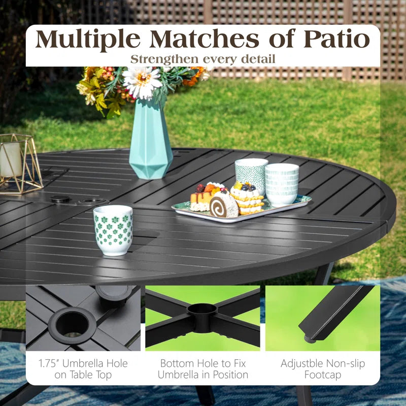 Alyah round Metal Outdoor Dining Table