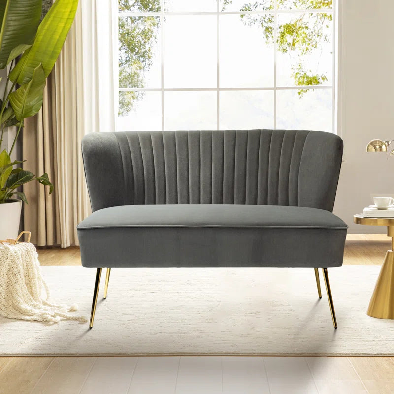 Euclid 47" Velvet 2-Seat Armless Loveseat