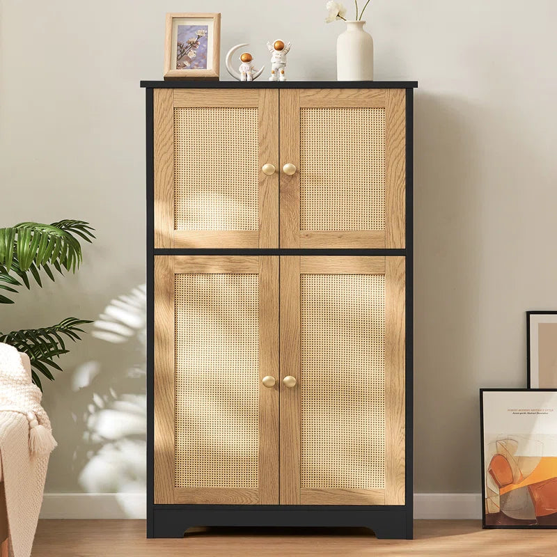 Jussiah Storage Cabinet with 4 Doors & Adjustable Shelf