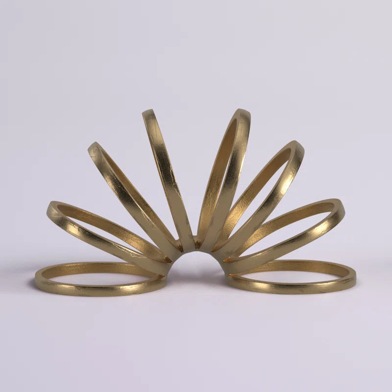Modern Metal Slinky Ring Decorative Sculpture - 11" X 5" X 6"