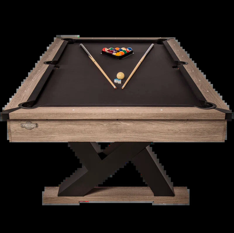 Kirkwood 90" Pool Table - Antique Gray Finish with Rustic, Modern Design with K-Leg Construction