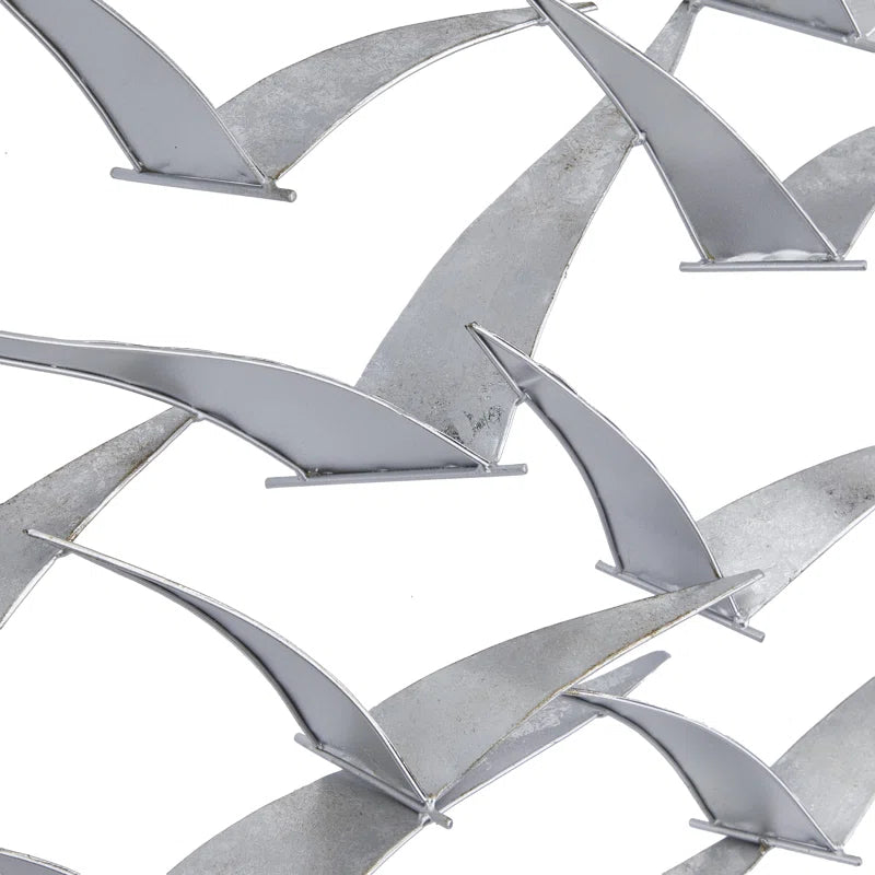 Metal Flying Flock of Bird Home Wall Decor