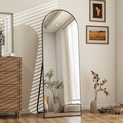 Oversized Full Length Mirror Arch Floor Mirror Wall Mirror Hanging or Leaning Full Body Mirror with Stand