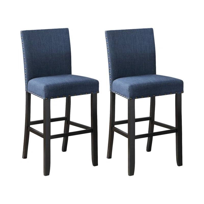 Carliana Fabric Counter Height Stools with Nailhead Trim, Set of 2