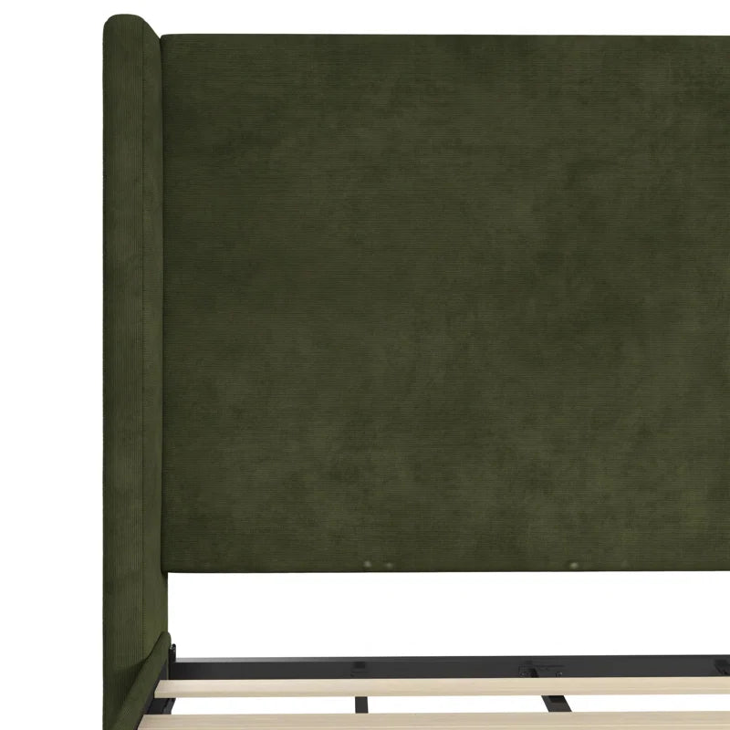 Birzer King Upholstered Wingback Bed