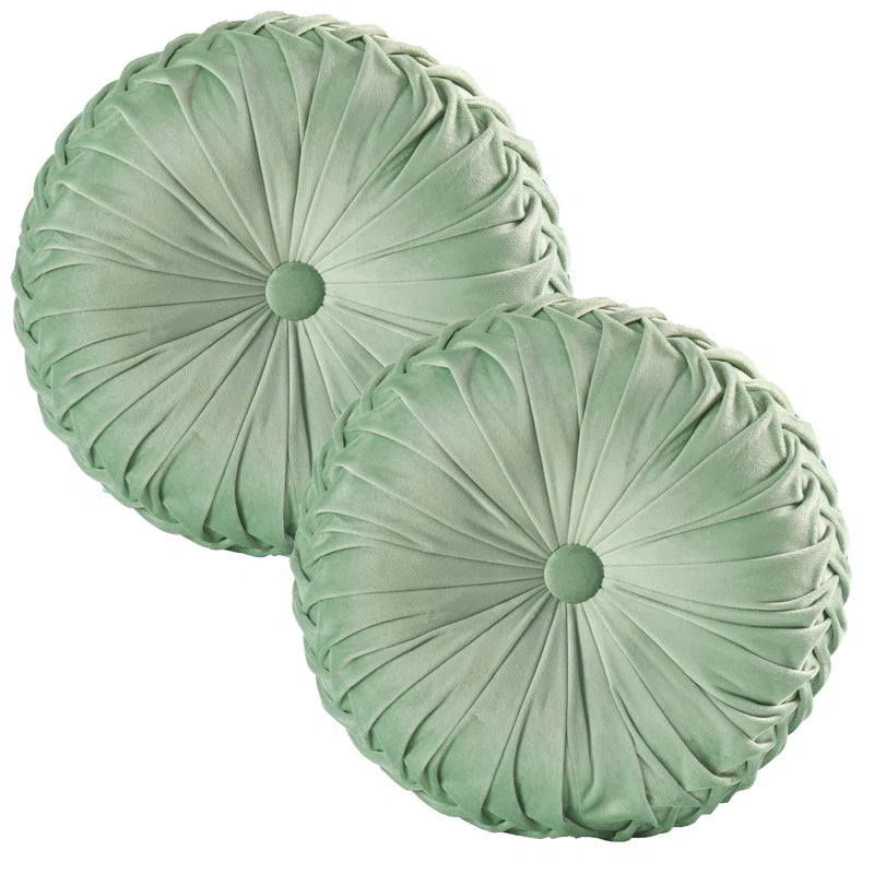 Echo Buttons Velvet Reversible Throw Pillow
