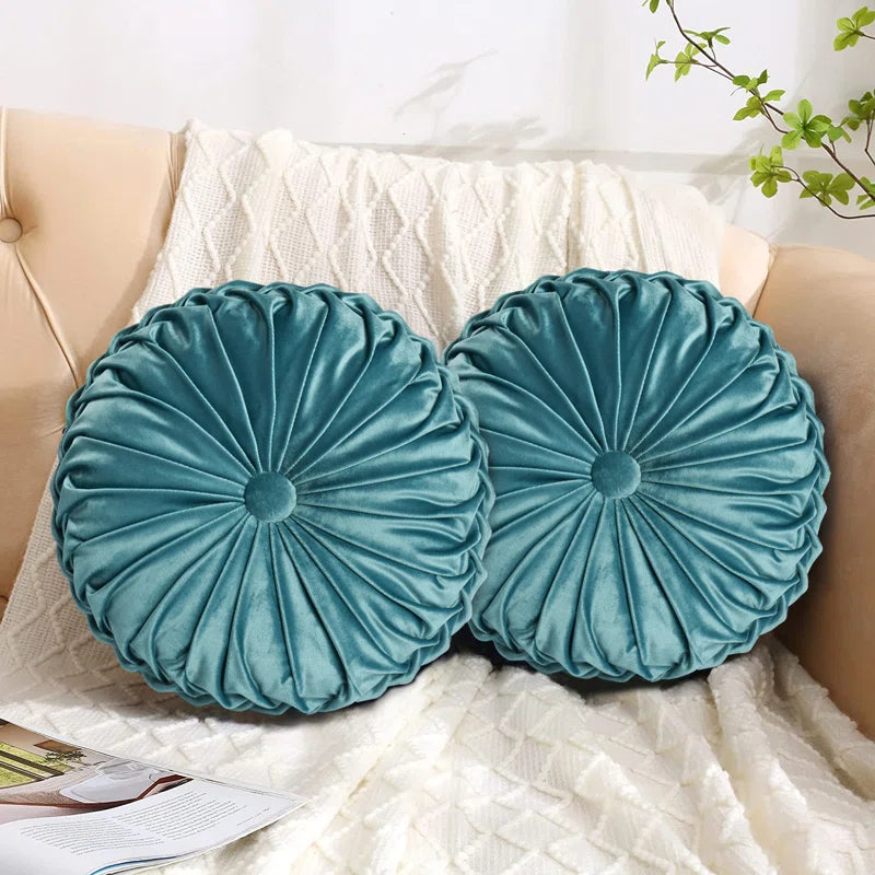 Echo Buttons Velvet Reversible Throw Pillow