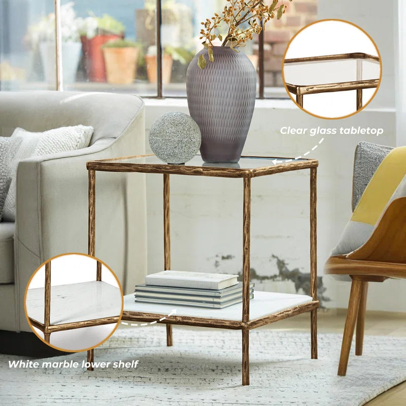 Glass Top End Table