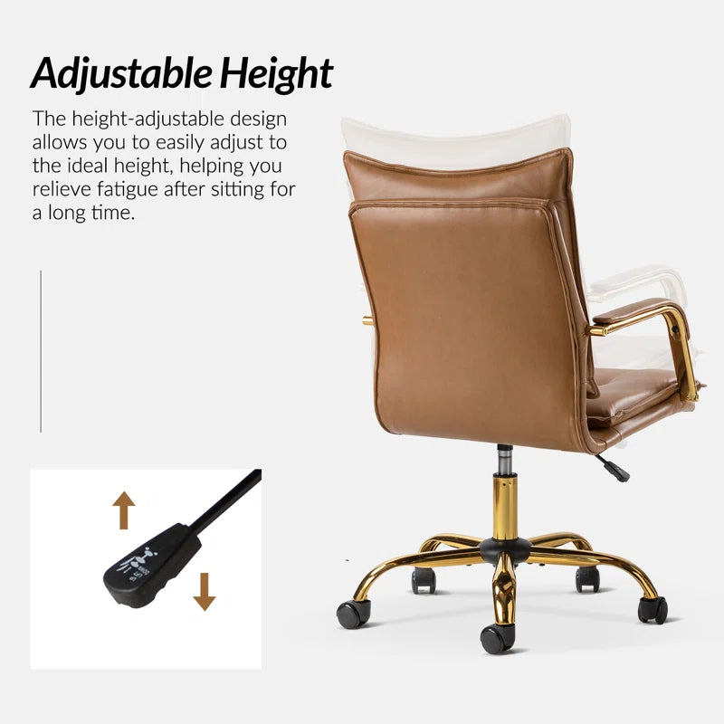 Lundgren Faux Leather Task Chair with Padded Arms