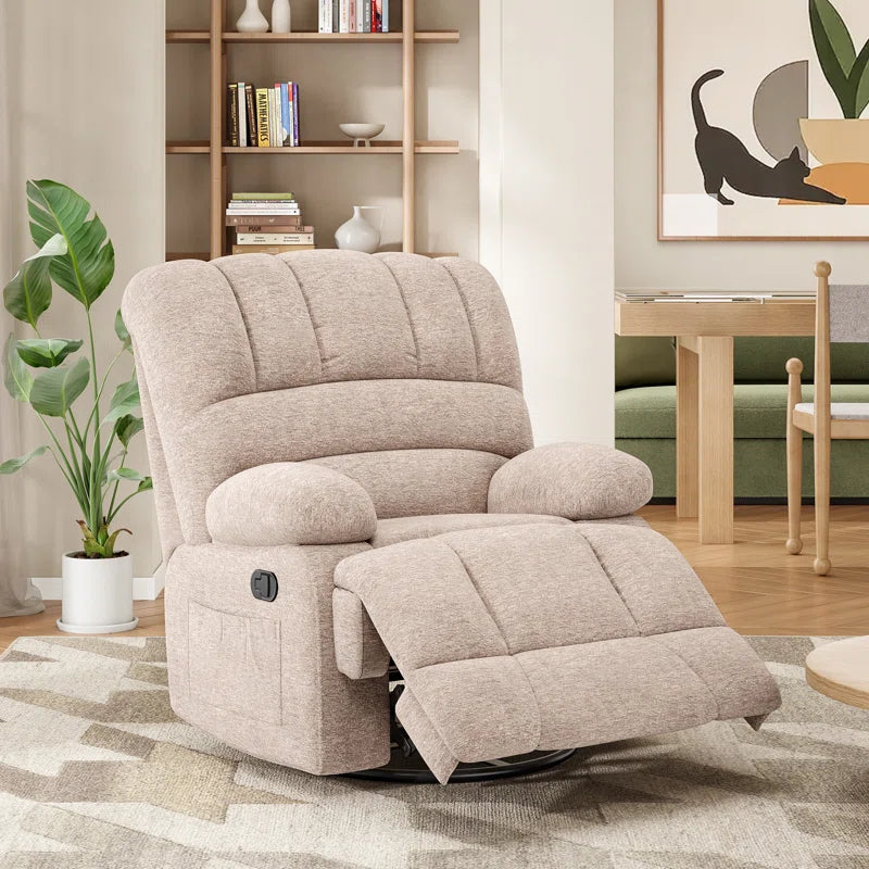 Heald 40.94"W Upholstered Swivel Rocker Recliner