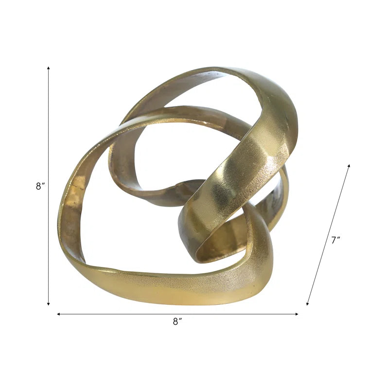 Modern Aluminum Abstract Interwoven Decorative Sculpture