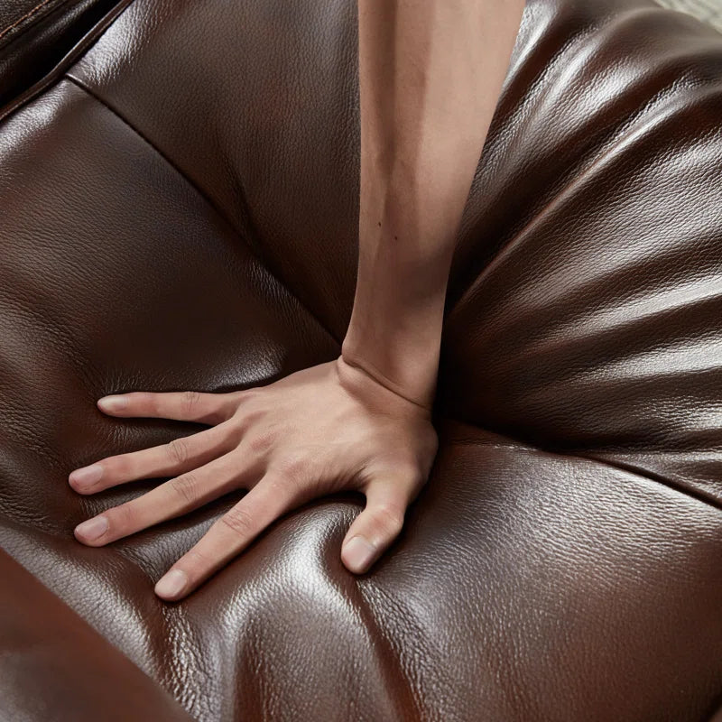 Elvina Genuine Leather Swivel Power Recliner