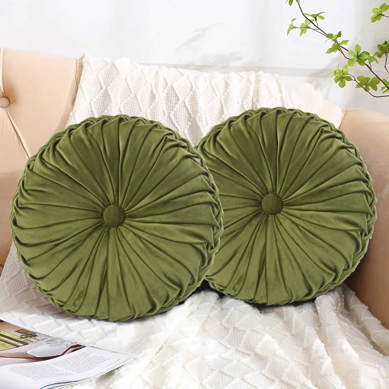 Echo Buttons Velvet Reversible Throw Pillow