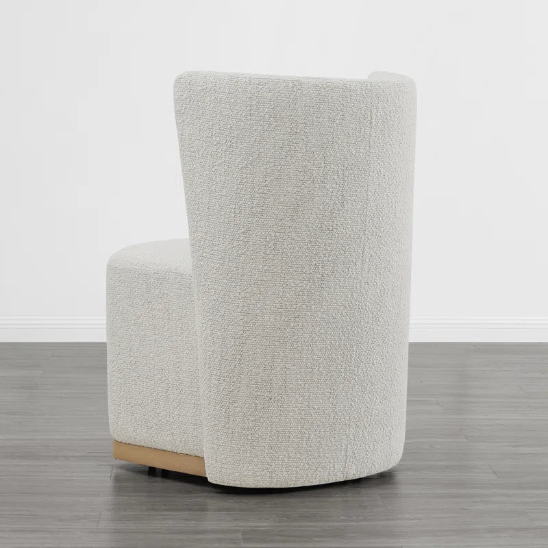 Geelt Upholstered Wingback Dining Chairs with Casters